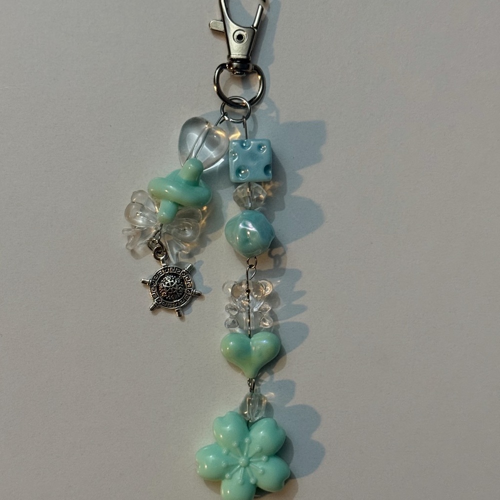 Elegant Blue Charm Keychain